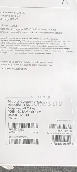 New Microsoft Surface Pro 16GB Qualcomm Snapdragon X Plus SSD 256GB