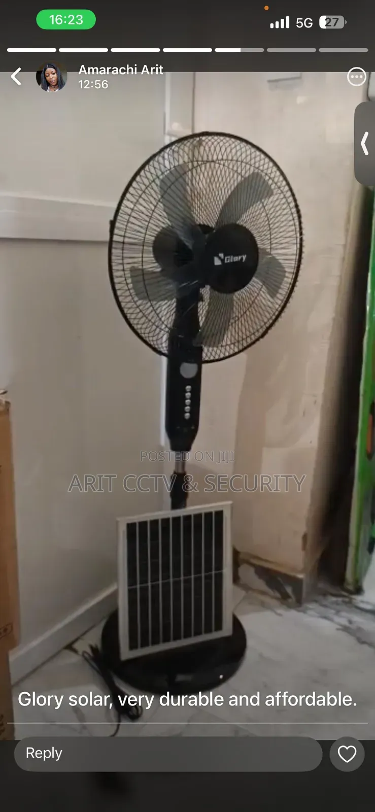 16 Inches Standing Solar Fan