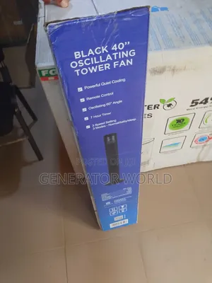 Maxi Oscillating Tower Fan 40 Inches Sleek Black Design