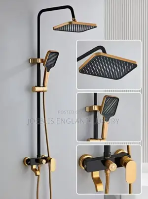 Shower Mixer Black and Gold