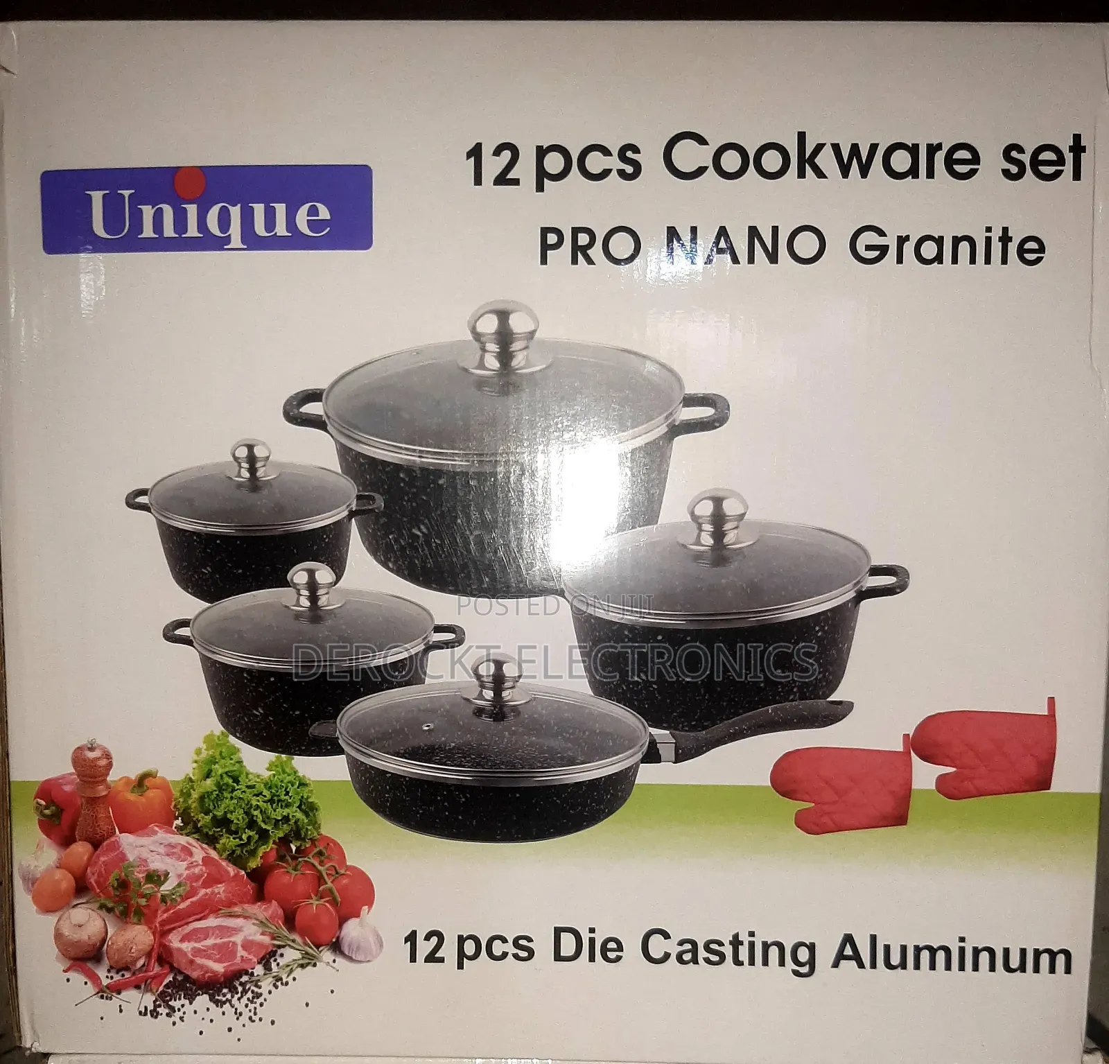 Unique Pro Nano Granite 12-Piece Cookware Set