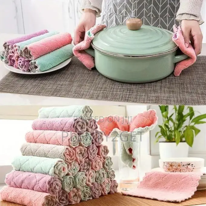 10pcs Multi-Purpose Kitchen Towels - Durable, Absorbent Dishcloths