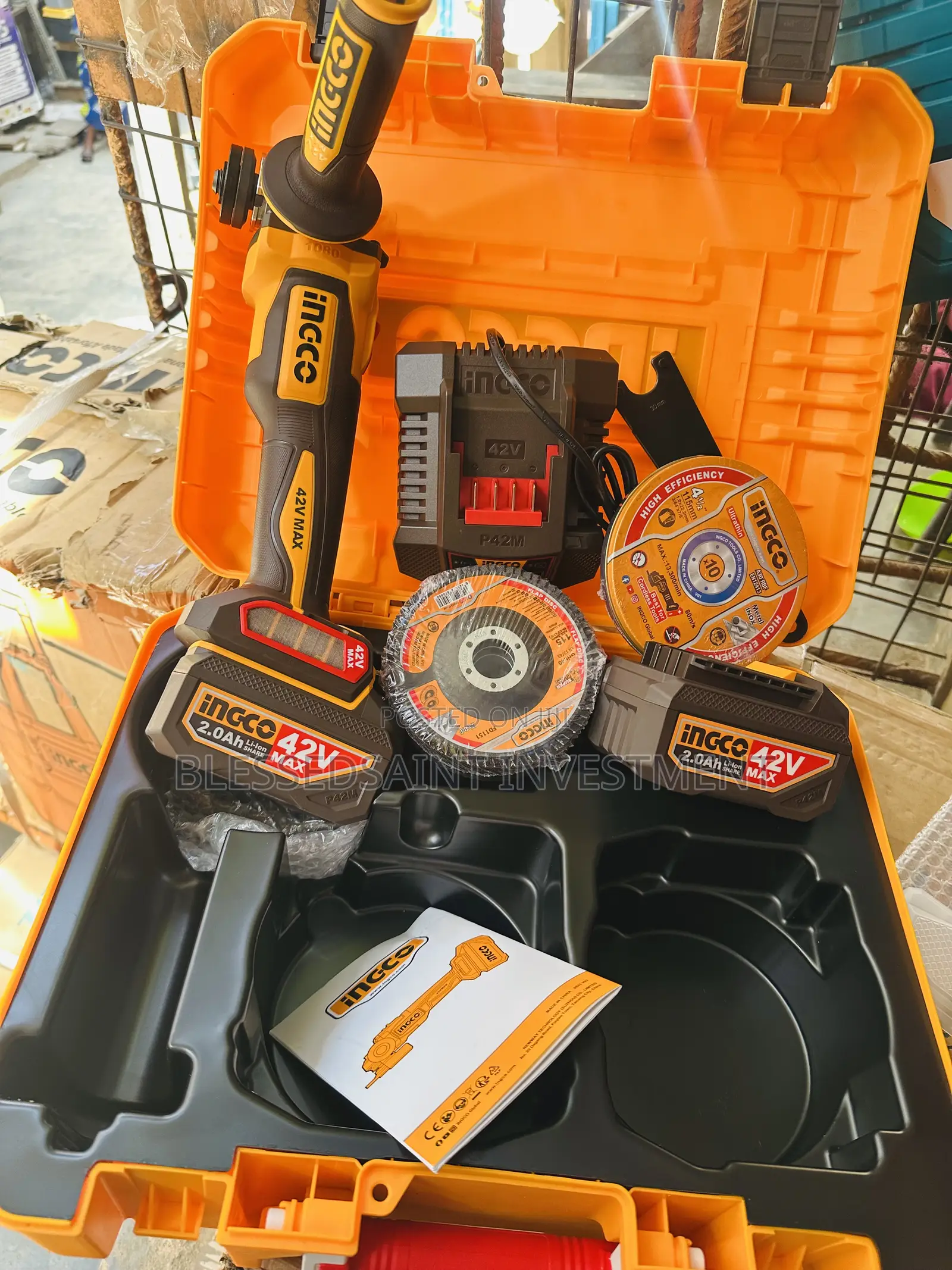 Ingco 42v Cordless Grinder 115mm
