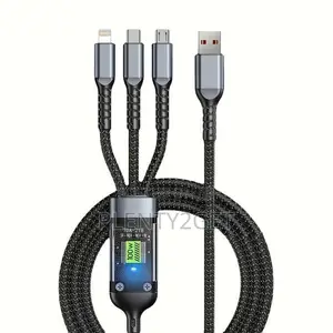 3in 1 Charging Cable, Fast Charging Usb Cable Nylon Braided Charger
