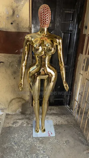 Size 14 Big Bum Bum Gold Chrome Female Mannequin With Net Head