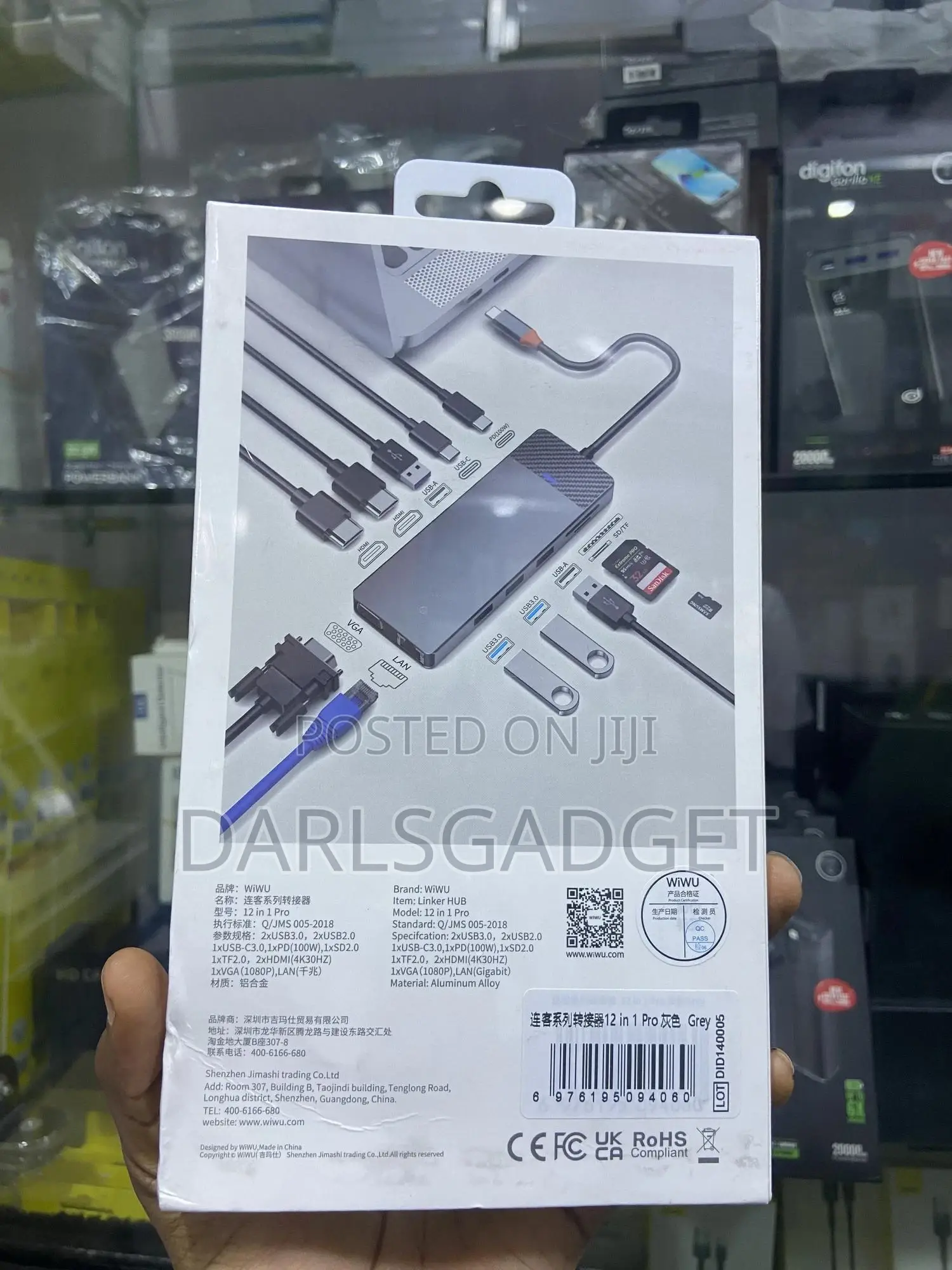 Wiwu Linker 12-in-1 Usb-C Hub With Hdmi, Vga, Lan Pd 100w