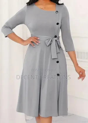 Mid - Year Promo: New Ladies Silvery Gray Work Dress