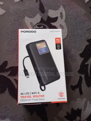 Porodo 4g Lte Wifi 6 Travel Router 10000mah Power Bank
