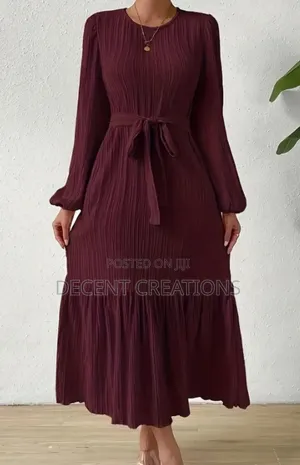 Mid - Year Promo: New Burgundy Midi Dress With Long Sleeves. Size XXL