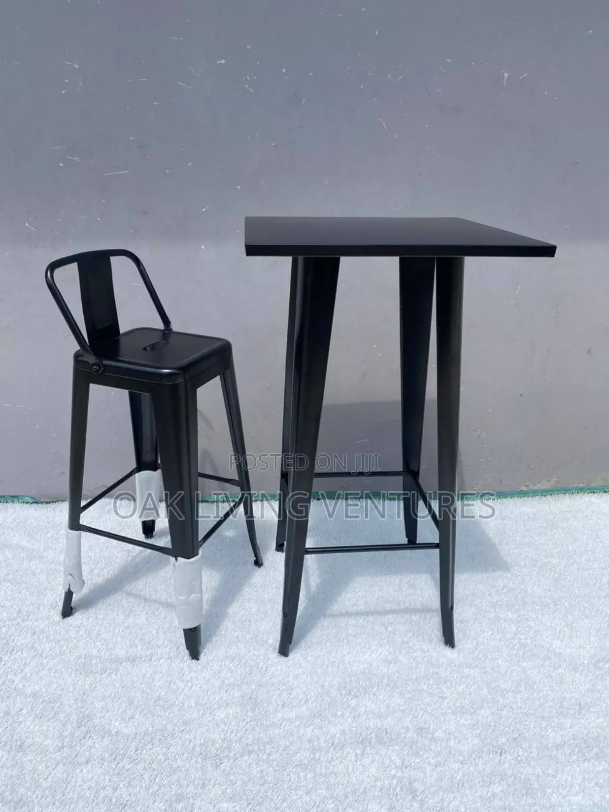 Metal Table and Bar Stool