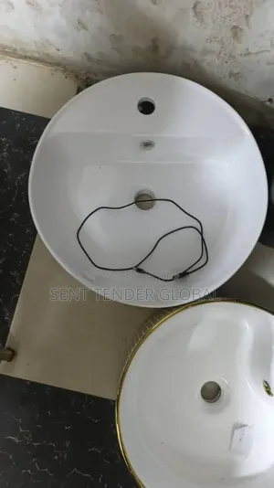 White Circle Cabinet Basin
