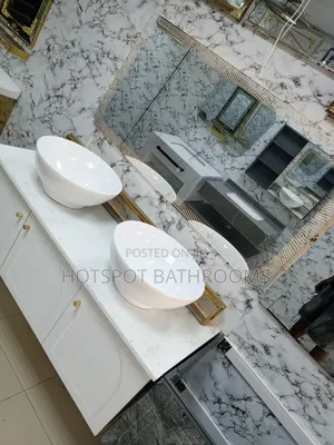 Luxury Double Sink Bathroom Vanity With Led Mirror