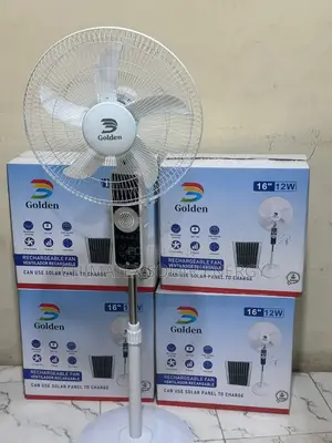 16 Inches Golden Brand Rechargeable Solar Standing Fan Available