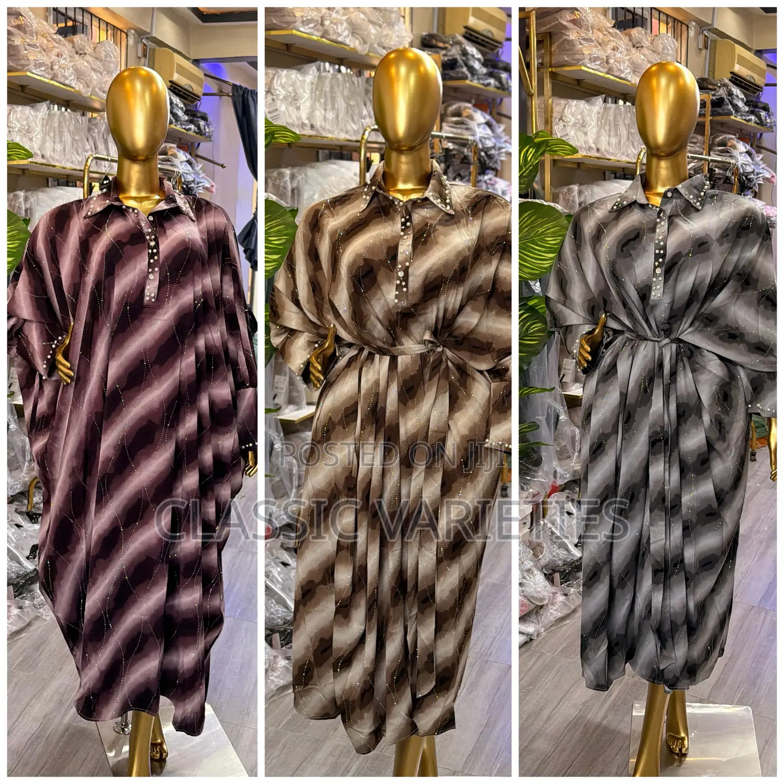 Collar Neck Pearl Bubu Dress