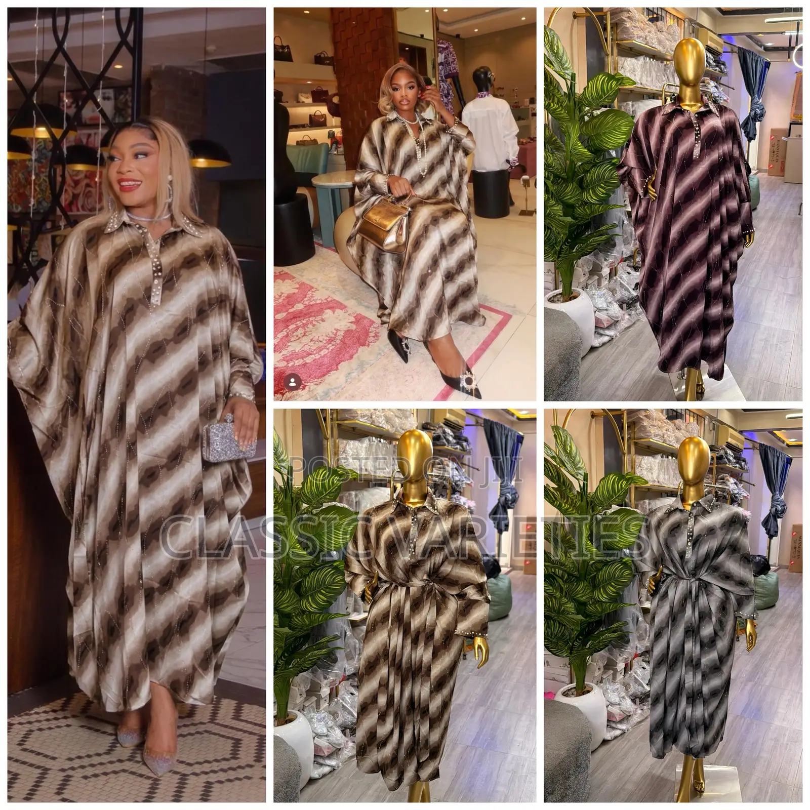 Collar Neck Pearl Bubu Dress