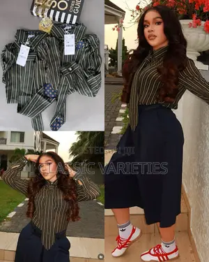 Zr Drapey Striped Tie Shirt