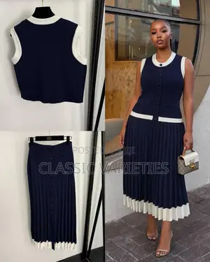 High Quality Sandro Pleated Skirt Set