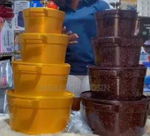 Deep Brown and Dark Orange Granite Pot