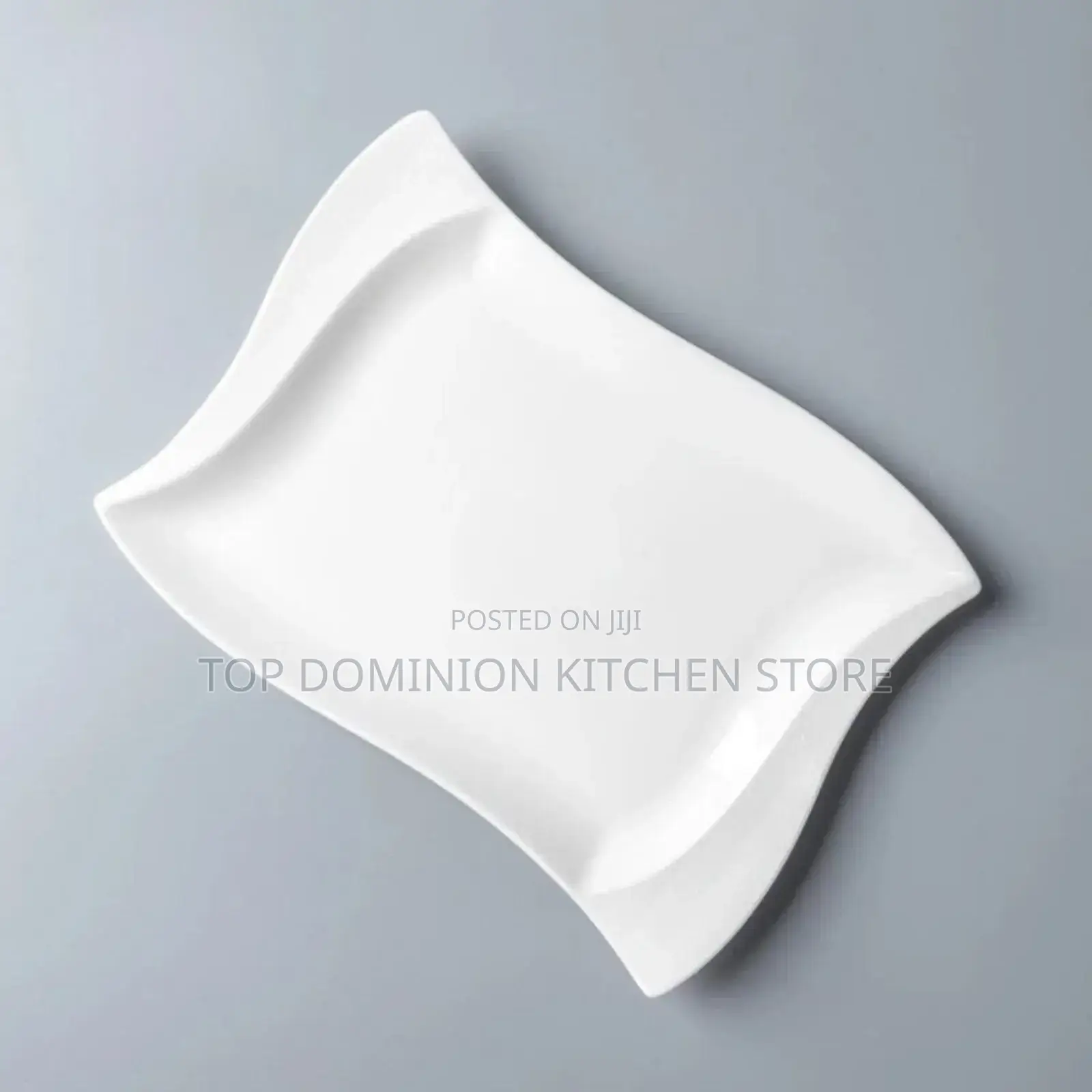 High-Quality Ceramic Luxury Rectangle White Dinner Plate (12pcs )