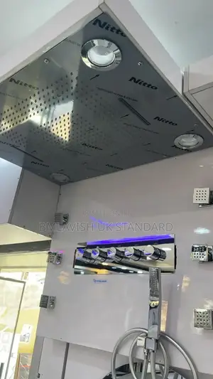 Conduit Ceiling-Mounted Rain Shower Set With Led Light
