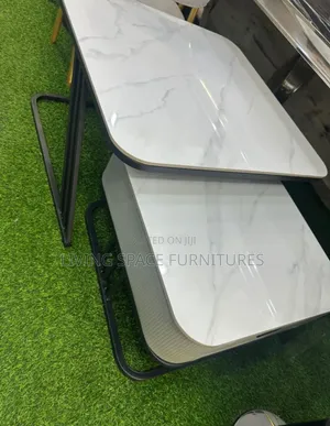 Double Marble Top Coffee Table Set