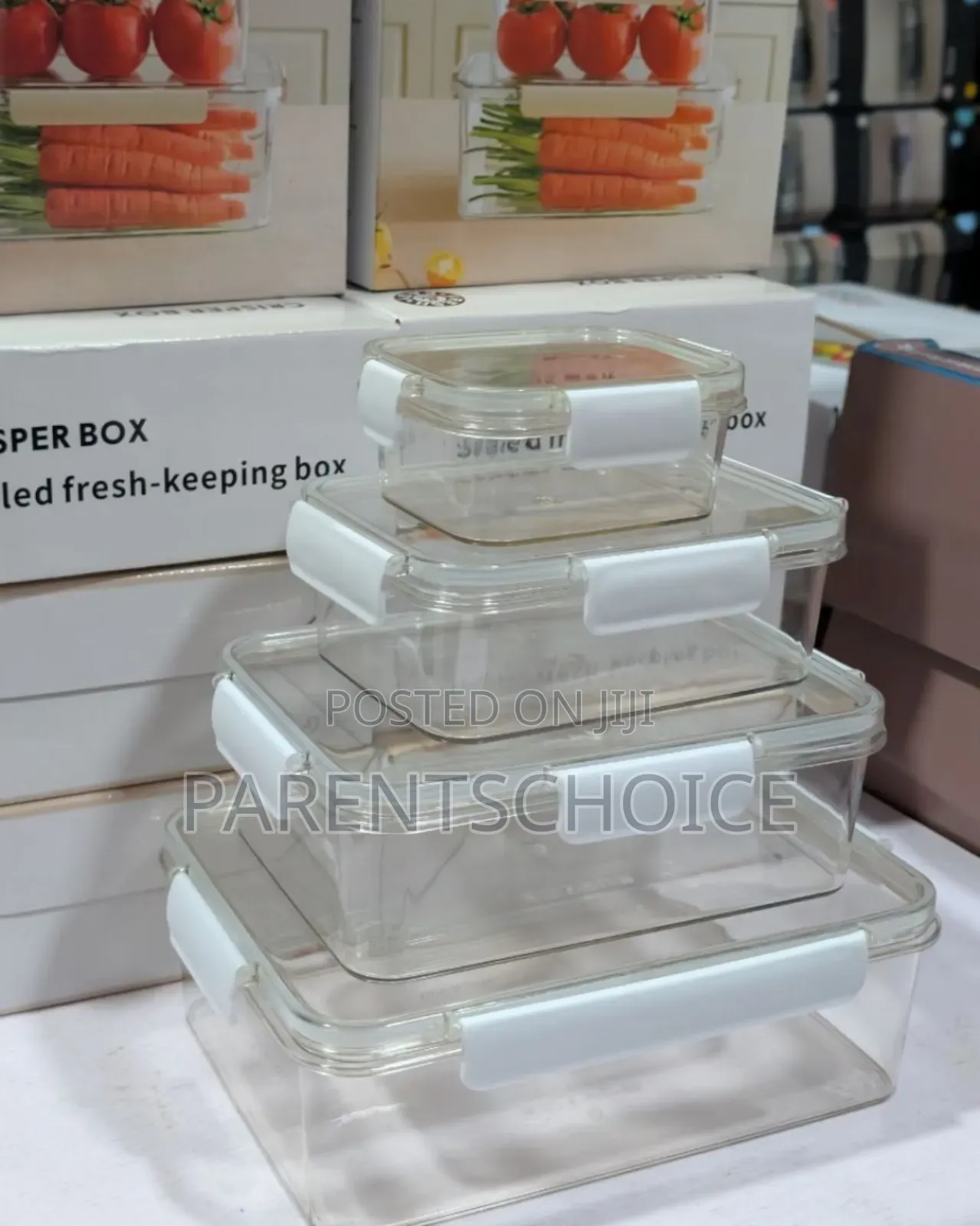 4 Piece Acrylic Square Food Container Storage Set