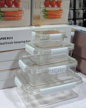 4 Piece Acrylic Square Food Container Storage Set