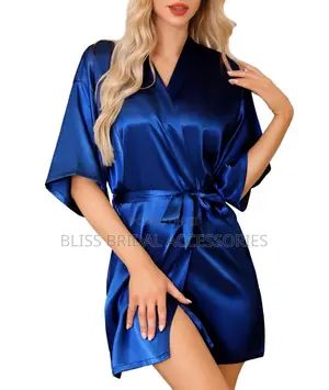 Royal Blue Bridal Robe