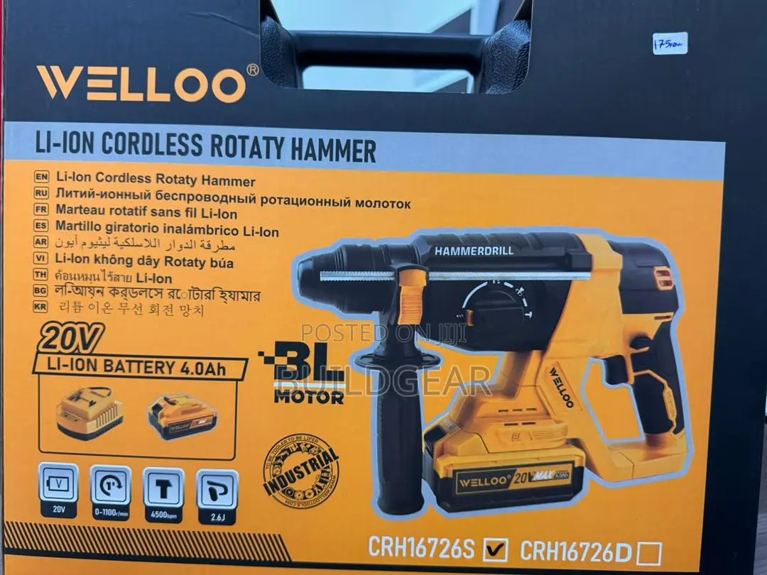 Welloo 20v Cordless Rotary Hammer Drill Machine