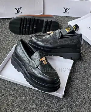 Louis Vuitton Patterned Loafers With Black Chunky Sole
