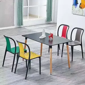 Multicolor Modern Dining Set (4 Chairs + Table)