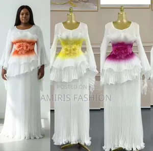 White Gorgeous Beautiful Myiaky Long Gown