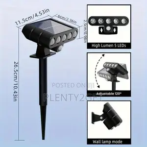 1pc Solar Outdoor Wall Light Spotlight, Wall-Mounted or Ground-Stake I