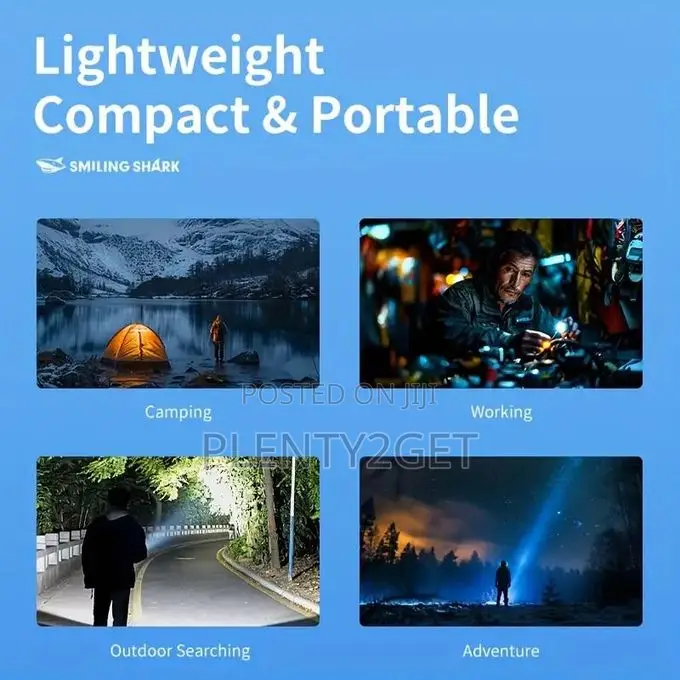 1pc Mini Flashlight, Smiling Shark Sd0712 Protable Floodlight, Led2 To