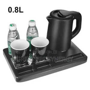 Hotel Kettle and Tray With 2 Ceramic Cup