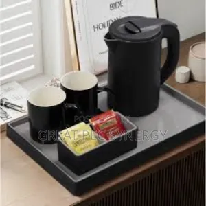 Hotel Kettle and Tray With 2 Ceramic Cup