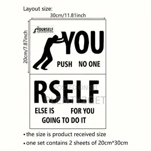 2pcs Inspirational Quotes, Wall Stickers Push Yourself Motivation, Suc