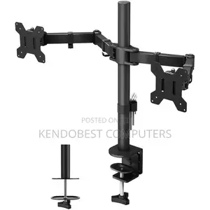 Dual Monitor Desk Mount- Fully Adjustable for 2 Computer Up to 32''