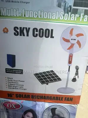 Sky Cool 16 Inch Solar Rechargeable Fan Very Much Available