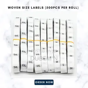 Woven Size Labels (500pcs Per Roll)