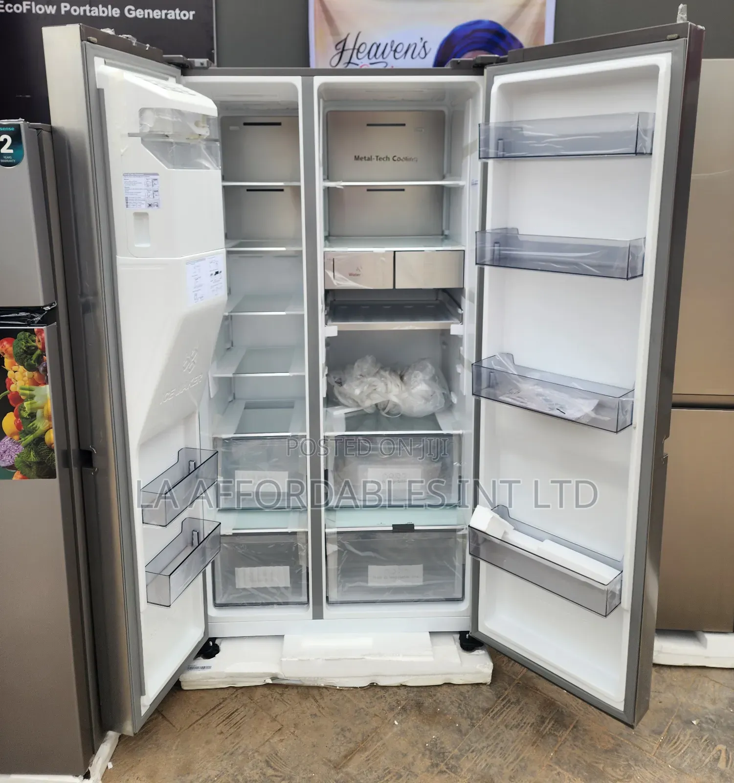 Hisense Double Door Inverter, Dispenser Refrigerator. Model: Rc-82ws