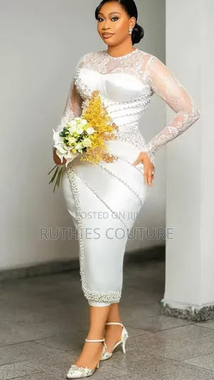 Luxury Beaded Civil Wedding Gown