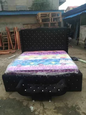 Black Padded Bed Frame 6x6