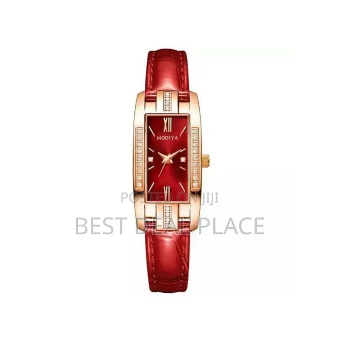 Ladies Leather Strap Quartz Waterproof Watch