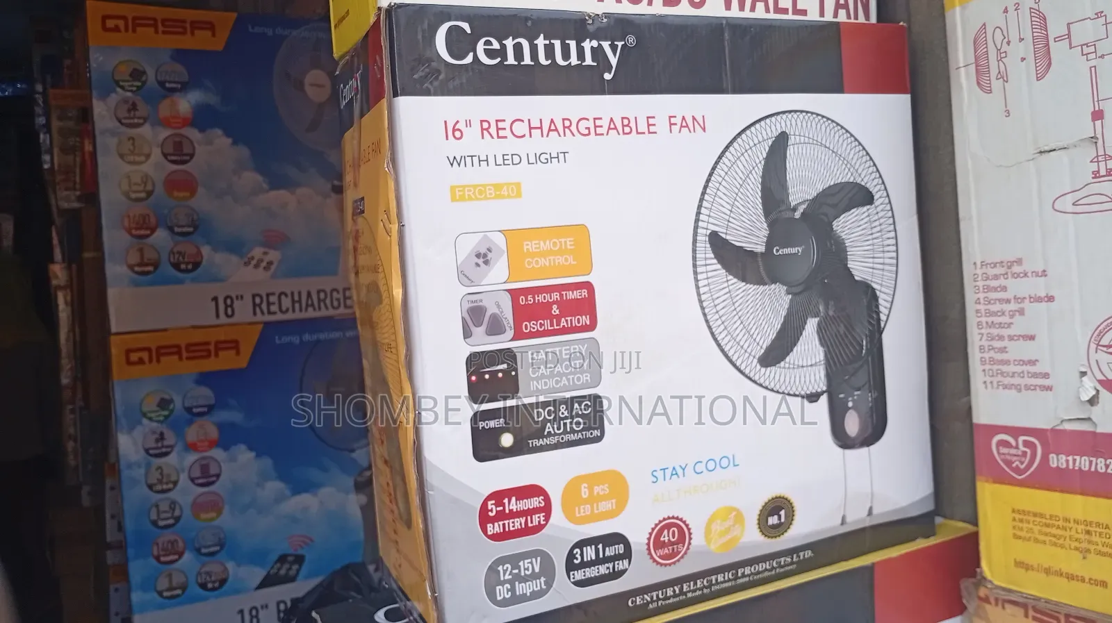Century 16" Rechargeable Wall Fan