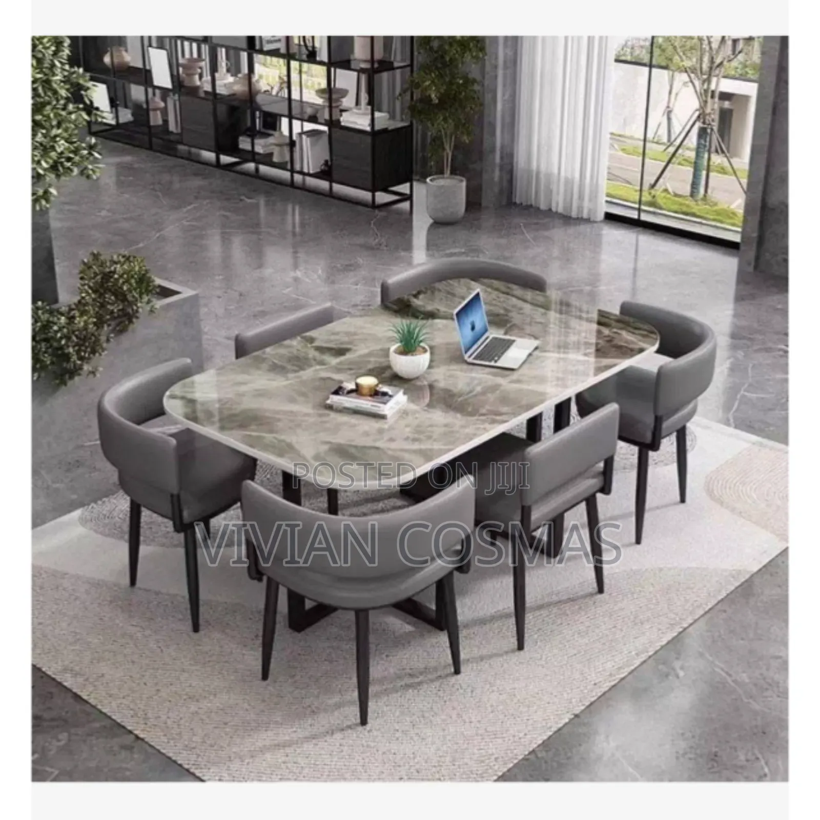 Italian -Style, Marble-Finish Dinning Set