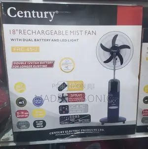 Century 18" Rechargeable Mist Fan Dual Battery FRC-45-J