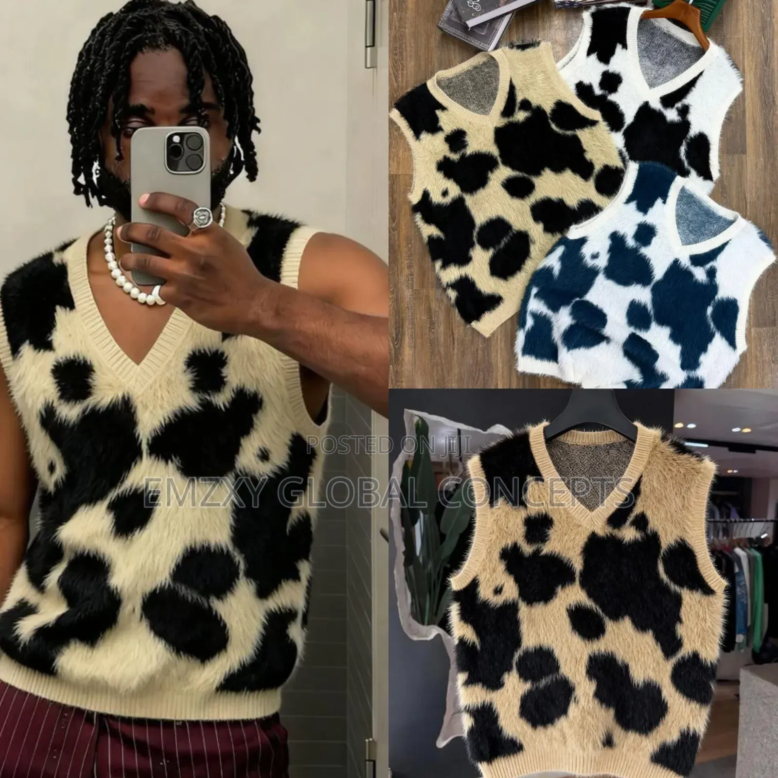 Cow Print Mohair Complex