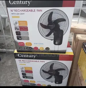 16” Century Rechargeable Wall Fan (6-14hrs) Battery Life