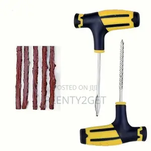 Universal Tire Repair Tool Kit With 5 Rubber Strips and Two Heavy-Duty